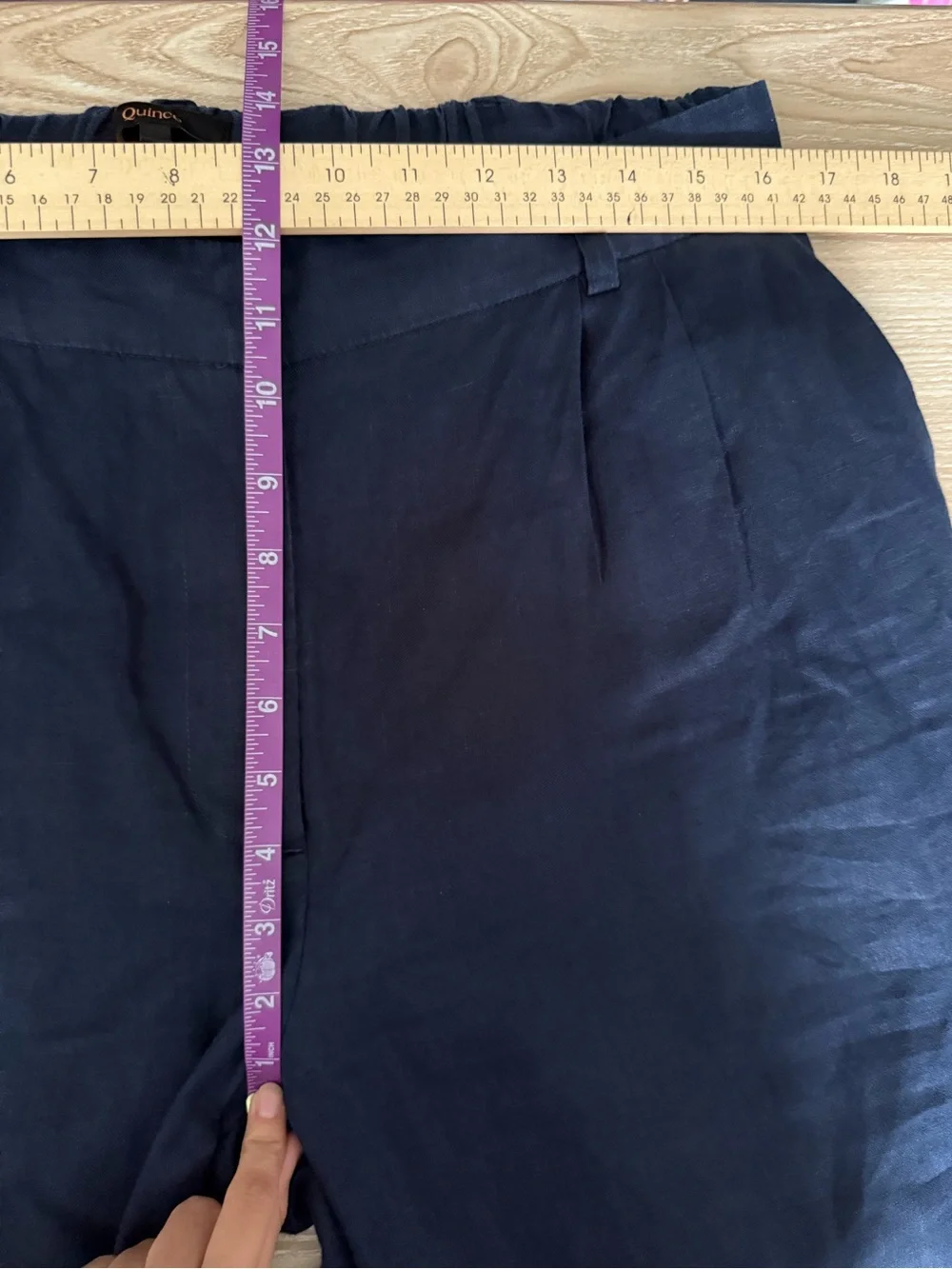 Quince 12 European Linen Pleated Trousers Deep Navy Wide Leg Coastal Beach Relax